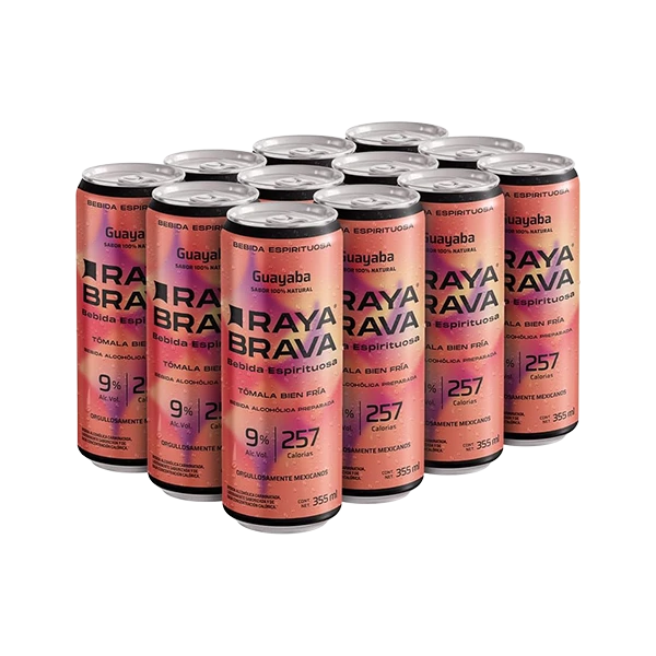 Raya Brava Guayaba - Bebida Espirituosa con 9% Alc. 12 pack (c)