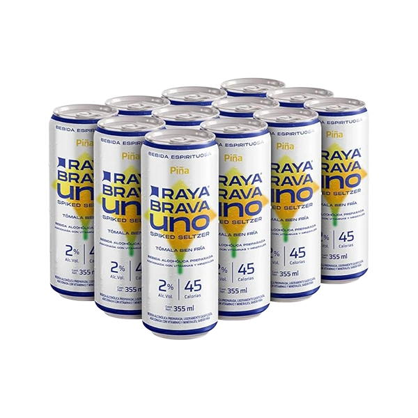 Raya Brava Uno Piña - Bebida Espirituosa con 2% Alc. 12 pack (c)