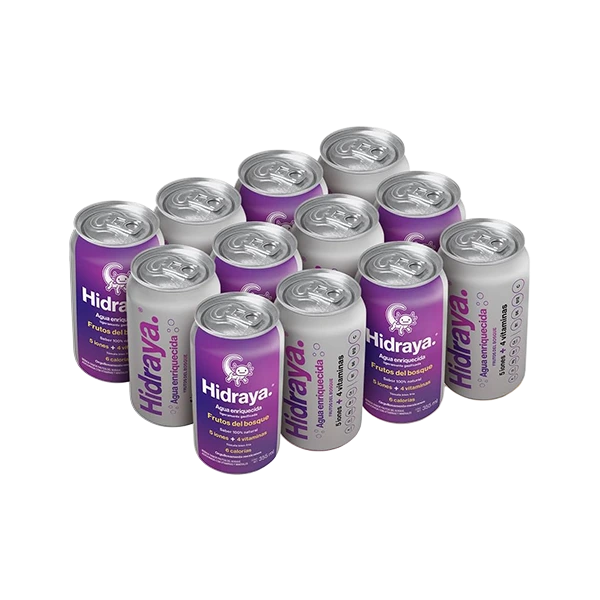 Hidraya Agua Enriquecida 12 pack sabor Frutos del Bosque